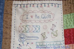 I love to quilt tote bag