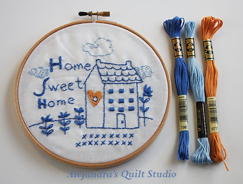 Home Sweet Home free embroidery pattern