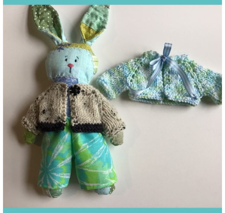 MY QUILTS - a rabbit fabric doll 