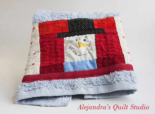 snowman Patchwork hand towel