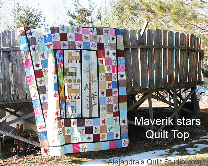 Maverick stars quilt top