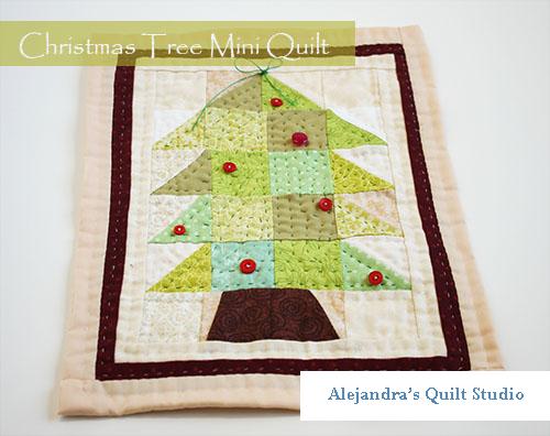 Christmas tree mini quilt