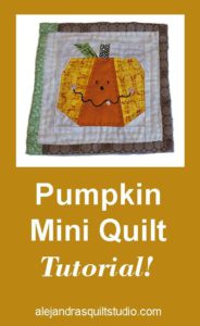 Mini Quilt Tutorial - Pumpkin ( FREE Pattern)