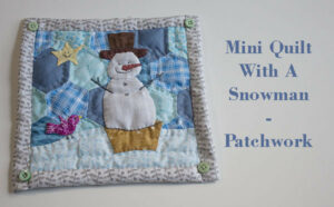 Mini Quilt With A Snowman