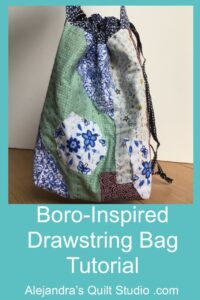 Boro-Inspired Drawstring Bag