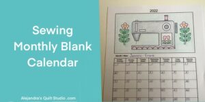 Sewing Monthly Blank Calendar