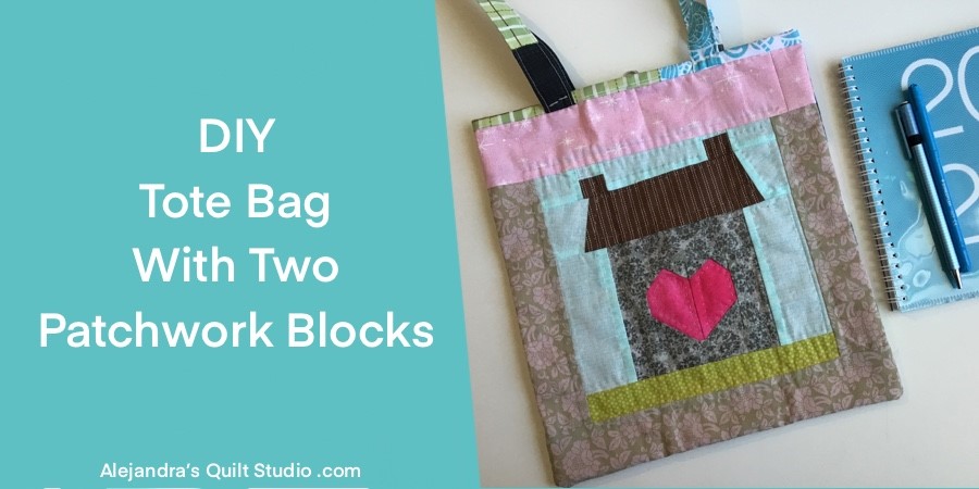 Tote Bag With Two Patchwork Blocks