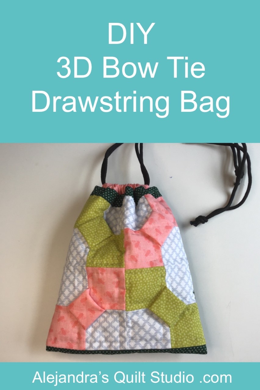3d Bow Tie Drawstring Bag