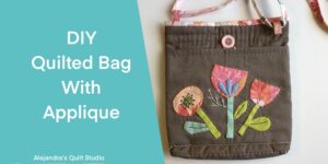 Quilted Bag With Floral Applique