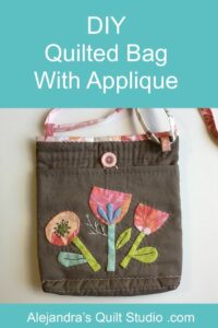 Quilted Bag With Floral Applique